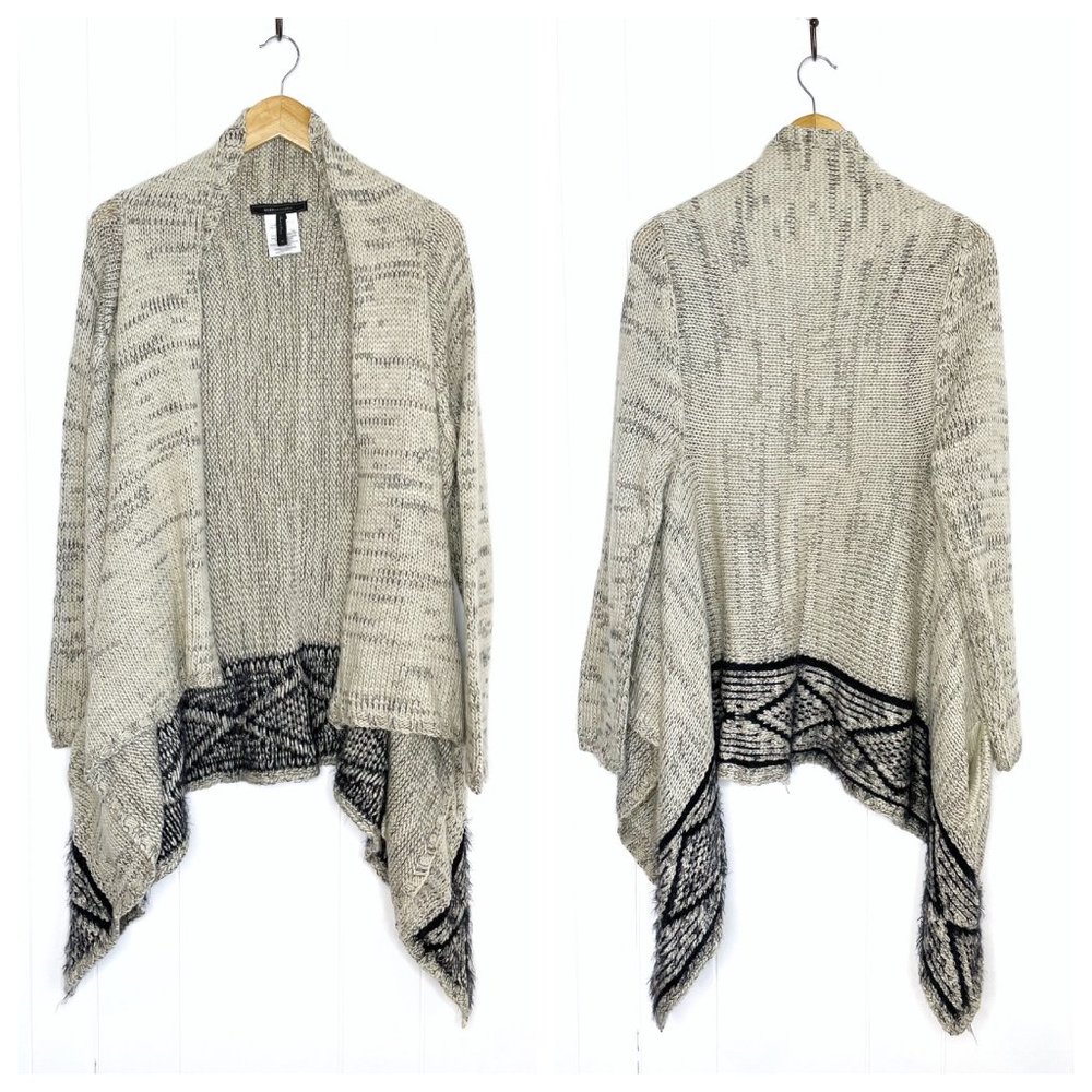 BCBGMAxAzria Oatmeal Oversize Open Front Cardigan Sweater Size Medium